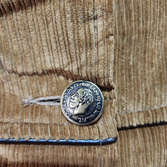 Debbie Leigh Coat Woman's 17/18 Brown Corduroy gold buttons tailored in Japan - Picture 5 of 5